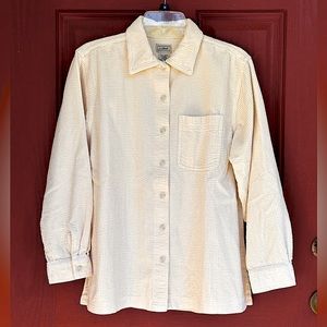 L.L. Bean Women’s Comfort Corduroy “Big Shirt” Winter White Small